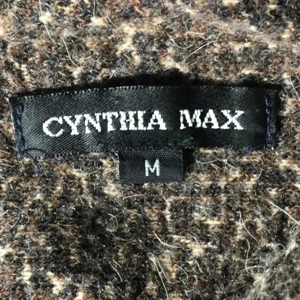 Cynthia Max Vintage Animal Print Sleeveless Mockneck Sweater - Picture 6 of 8